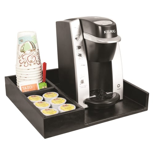 Leatherette Deluxe Coffee Tray, Black